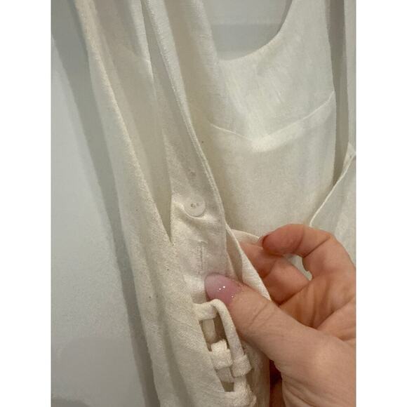 Lucca Couture Mini Dress with Side Lace Up Detail in White, M - Picture 8 of 9